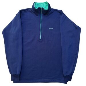 VTG Patagonia Capilene 1/4 Zip Fleece Mens S Blue Gorpcore Pullover 90s USA Made